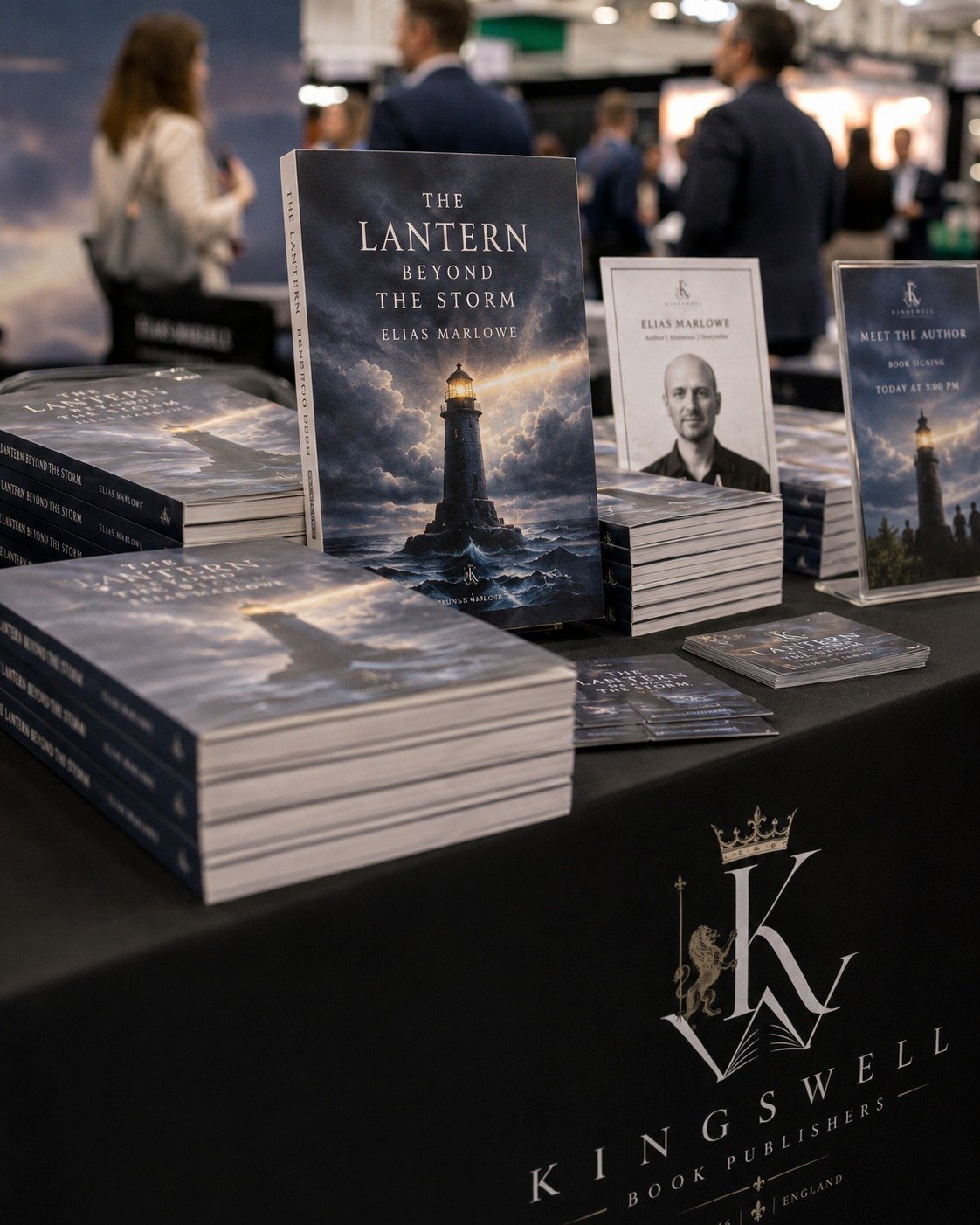Kingswell Book Publishers book display at a book fair